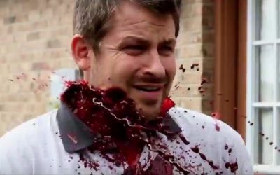 Exclusive clip from VOLUMES OF BLOOD: HORROR STORIES paints the lawn red