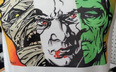New wearable Horror art by “HORROR BY BAUER”