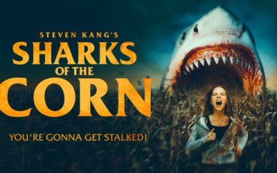 Betcha didn’t see this coming: “SHARKS OF THE CORN”! Trailer & art