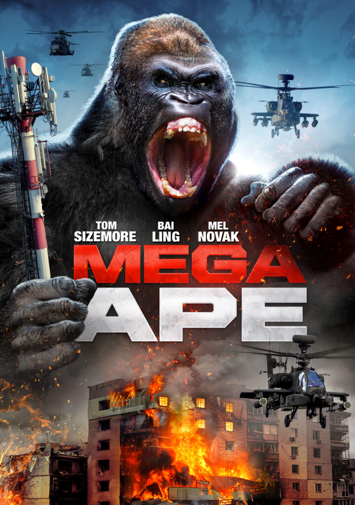 The titular ape looms large on the poster for MEGA APE.
