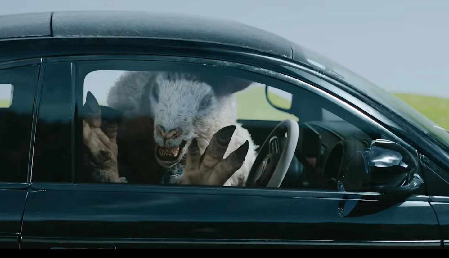 Still from the official Black Sheeps trailer showing a killer sheep