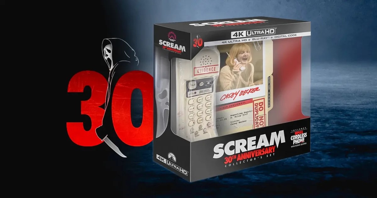 Scream 30th anniversary 4K collector's set with replica phone and case file contents