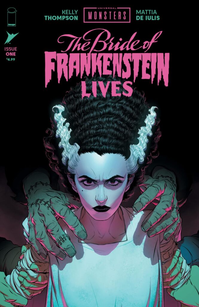 Cover A of Universal Monsters: Bride of Frankenstein Lives #1, art by Mattia De Iulis